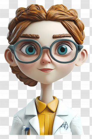 Female Scientist - Curious Cartoon Scientist Transparent PNG