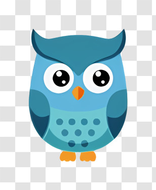 Cartoon - Adorable Blue Cartoon Owl Transparent PNG