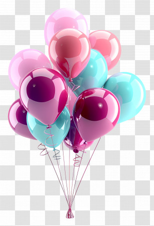 Party Balloons - Colorful Party Balloons Transparent PNG