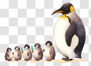 Group Of Penguins - Penguin Family Cartoon Transparent PNG