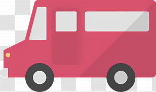 Car - Red Van In Minimalist Cartoon Style Transparent PNG