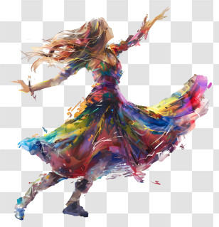 International Dance Day - Colorful Dancing Woman Illustration Transparent PNG