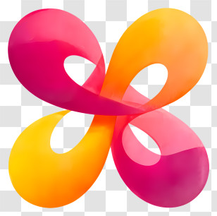 Modern Abstract Logo - Pink Orange Infinity Ribbon Icon Transparent PNG