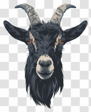 Goat - Illustration Of A Goat Head Transparent PNG