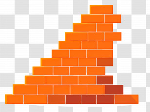 Stack Of Bricks - Orange Brick Wall Illustration Transparent PNG