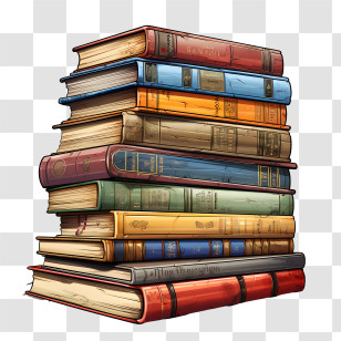 Stack Of Books - Stack Of Old And Colorful Books Transparent PNG