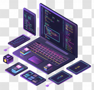 System Configuration - Modern Coding Workspace With Devices Transparent PNG
