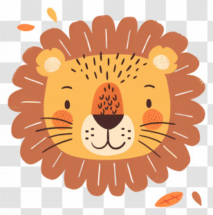 Cute Lion Face - Cute Cartoon Lion Face Transparent PNG