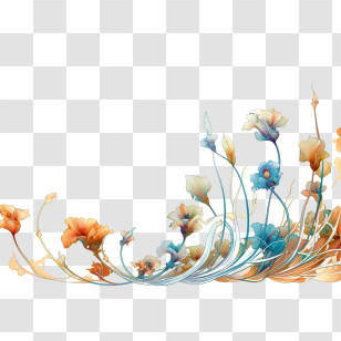 Flower Strip
 - Colorful Floral Design Transparent PNG
