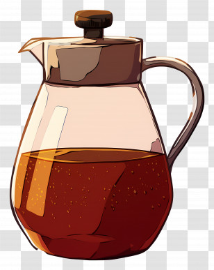 Coffee Pot - Glass Teapot With Steaming Tea Transparent PNG