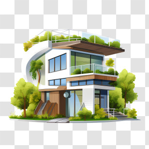 Eco House - Modern Eco-Friendly House With Green Features Transparent PNG