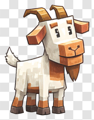 Minecraft Goat - Pixelated Goat With Horns Transparent PNG