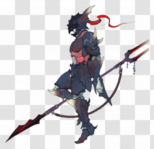 Kain Highwind - Dark Knight With Spear Illustration Transparent PNG