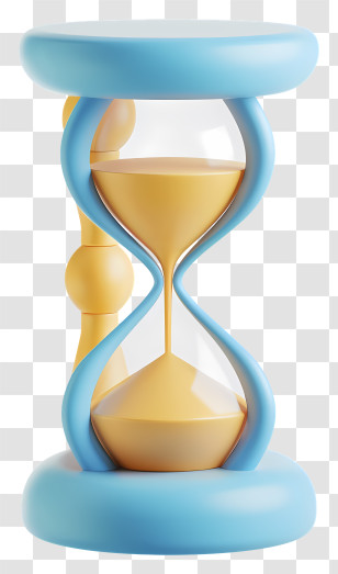 Hourglass - Blue And Yellow Sand-Filled Hourglass Transparent PNG