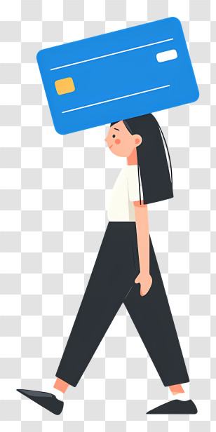 Person Carrying Credit Card - Woman Carrying Credit Card Cartoon Transparent PNG