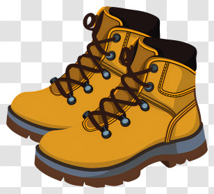 Hiking Boots - Yellow Hiking Boots For Outdoor Adventures Transparent PNG