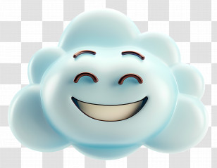 Cloud - Happy Cartoon Cloud Smiling Brightly Transparent PNG