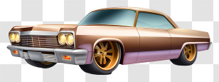 Low Rider Car - Classic Retro Car Transparent PNG