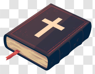 Holy Bible Book - Illustration Of A Christian Holy Bible With Cross Transparent PNG