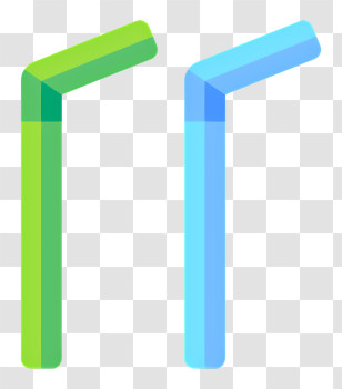 Drinking Straws - Green And Blue Bendable Straws Transparent PNG
