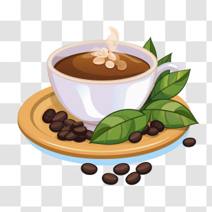 International Coffee Day - Illustration Of Coffee Cup With Beans Transparent PNG