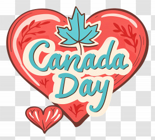 Canada Day - Heart With Maple Leaf For Canada Day Transparent PNG