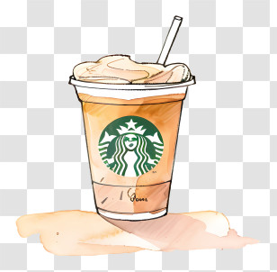 Starbucks Coffee Cup - Branded Iced Coffee Cup With Straw Transparent PNG