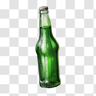 Beer Bottle - Green Glass Bottle Design Transparent PNG