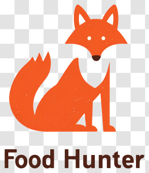 Food Hunter Logo - Orange Fox Food Hunter Logo Transparent PNG
