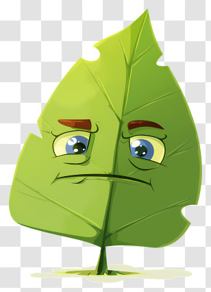 Cartoon Leaf - Cartoon Leaf With Expression Transparent PNG