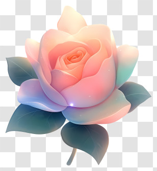 Glowing Rose - Romantic Pink Rose Transparent PNG