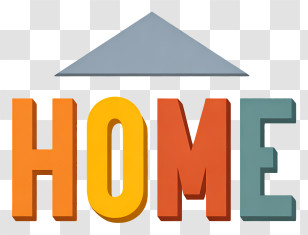 Home Logo - 3D Colorful HOME Sign Transparent PNG