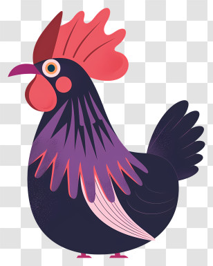 Rooster - Cartoon Styled Rooster Art Transparent PNG