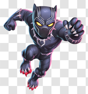 Black Panther - Dynamic Superhero In Action Transparent PNG