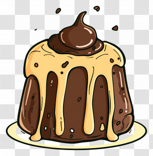 Chocolate Lava Cake - Delicious Melting Chocolate Dessert With Sauce Transparent PNG