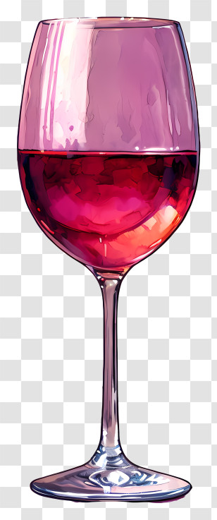 Red Wine Glass - Elegant Red Wine Glass Illustration Transparent PNG