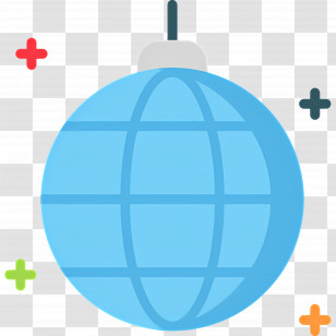 Mirror Ball - Blue Globe Ornament With Decorative Elements Transparent PNG