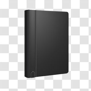 Book Cover Mockup - Elegant Black Notebook With Classic Design Transparent PNG