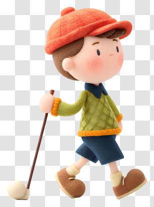 Boy Playing Golf - Boy Playing Golf Cartoon Transparent PNG