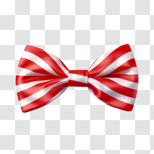 Red Bow Tie - Illustration Of A Red And White Striped Bow Tie Transparent PNG