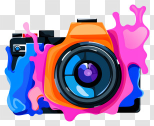 Electronic Camera - Colorful Cartoon Camera Transparent PNG