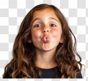 Meme - Girl Making A Playful Fish Lips Gesture Transparent PNG