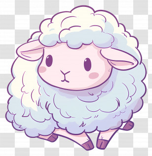 Sheep - Adorable Cartoon Sheep With Fluffy Wool Transparent PNG