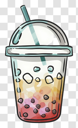 Clear Plastic Cup - Bubble Tea With Straw Illustration Transparent PNG