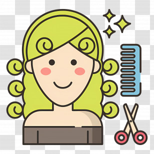 Beauty Girl - Curly Hair Styling With Tools Transparent PNG