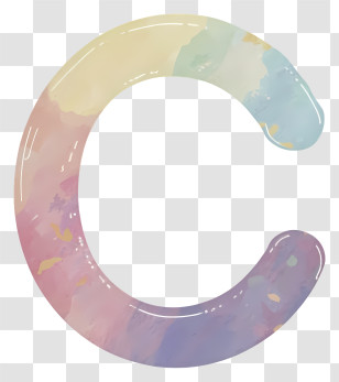 Watercolor Painting - Colorful Letter C Transparent PNG
