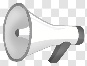 Icon - White Megaphone For Announcements Transparent PNG