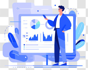 Business Presentation - Business Presentation Graphic With Data Charts Transparent PNG