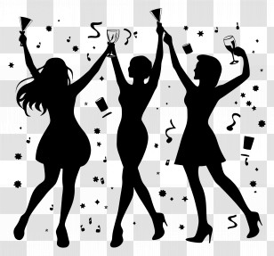Party Silhouette - Silhouette Of Dancing Party People Transparent PNG