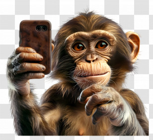 Selfie Animal - Monkey Taking A Selfie Transparent PNG